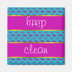 Pauw en het Magenta Patroon van Paisley Magneet