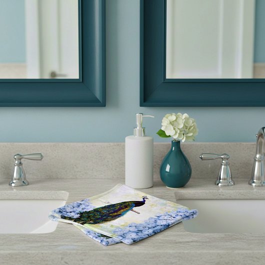Pauw en hortensia bad handdoek