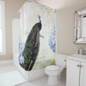 Pauw en hortensia douchegordijn (In situ)