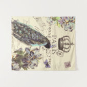 Pauw en iris wandkleed (Voorkant (horizontaal))