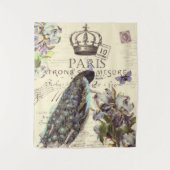 Pauw en iris wandkleed (Voorkant)