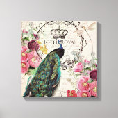 Pauw en lentebloemen canvas afdruk (Voorkant)