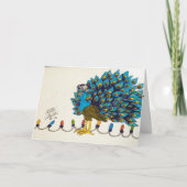 Pauw en licht feestdagen kaart (Voorkant)