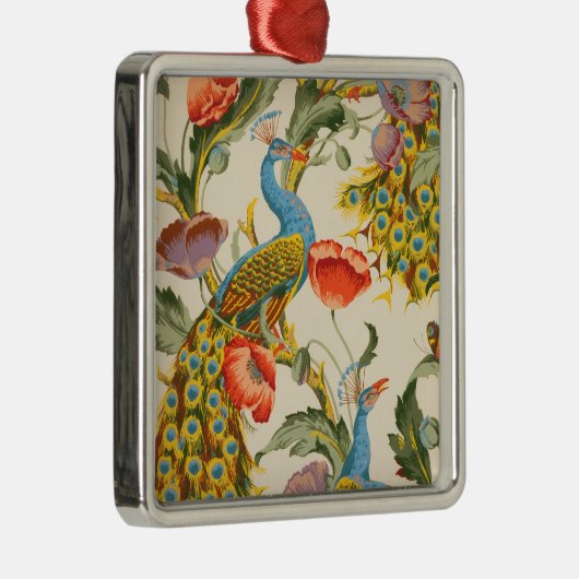  Pauw en Poppies illustraties Metalen Ornament (Rechts)