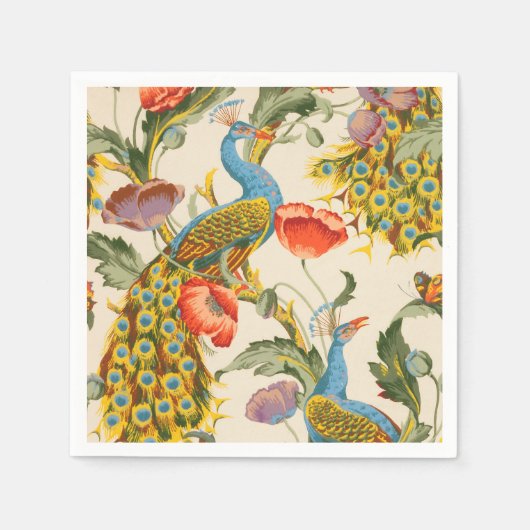 Pauw en Poppies illustraties Servet (Voorkant)