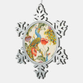  Pauw en Poppies illustraties Tin Sneeuwvlok Ornament (Rechts)