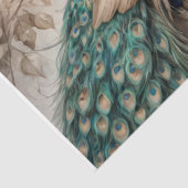 Pauw en romantische Rozen - Decoupage - Tissuepapier (Detail)