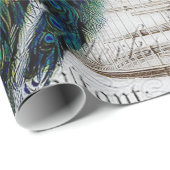 Pauw en rozen cadeaupapier (Rol Hoek)