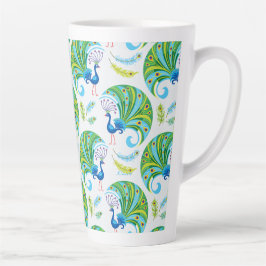 Pauw en Veren Patroon Latte Mok
