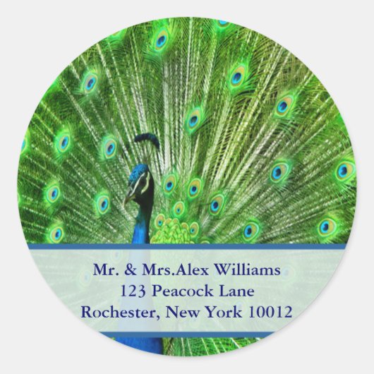 Pauw-etiketlabels Ronde Sticker (Voorkant)