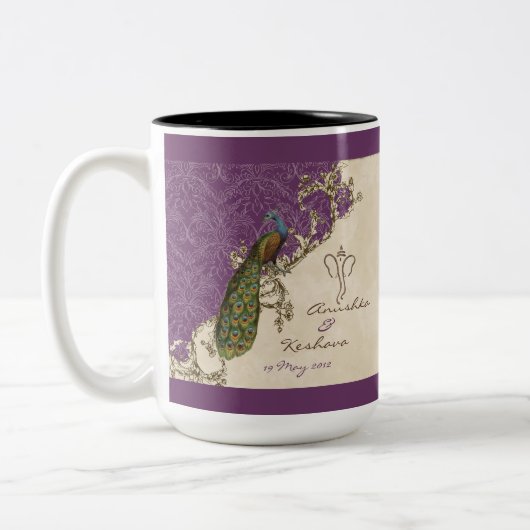  pauw & etsen Hindoe huwelijksgeschenk Tweekleurige Koffiemok (Links)