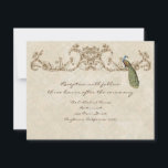 pauw & etsen Receptie uitnodiging<br><div class="desc">Deze elegante en verfijnde rsvp-antwoordkaart die overeenkomt met de bruiloft uitnodigingsset, combineert het beste van traditioneel en de frisheid van het hedendaagse. Het mengen van kunstelementen en hedendaags waterverf kunstwerk hand geschilderd door Audrey Jeanne Roberts geeft een mooie en tijdloze kwaliteit aan deze uitnodiging. Een statige Peacock rust op elegante...</div>