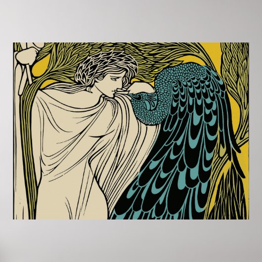 Pauw Fine Art Vogel Nouveau Poster (Voorkant)