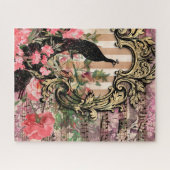  pauw floral musical note roze and gold legpuzzel (Horizontaal)