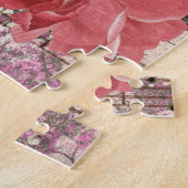  pauw floral musical note roze and gold legpuzzel (Zijkant)