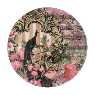 pauw floral musical note roze and gold snijplank