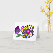 Pauw fun koel kaart (Gele Bloem)