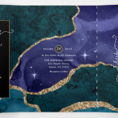Pauw Galaxy Galaxy Agate Steen Trouw Tri-Fold Drieluik Uitnodiging (Binnenkant midden)
