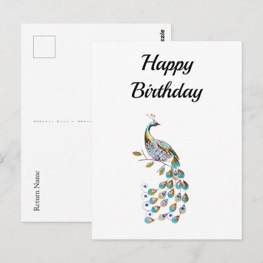 Pauw | Gefeliciteerd | Minimaal Briefkaart (Voorkant / Achterkant)