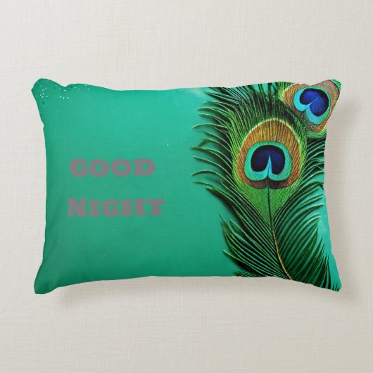 Pauw goede nacht tekst accent kussen (Voorkant)