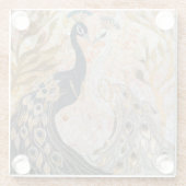 Pauw Golden Glitter Liefde Blush Roos  Glazen Onderzetter (Achterkant)