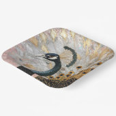 Pauw Gouden Kerst Papieren Bordje (Gebogen)