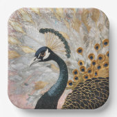 Pauw Gouden Kerst Papieren Bordje (Voorkant)