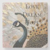 Pauw Gouden Kerst Stenen Onderzetter (Voorkant)