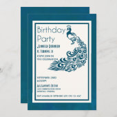 Pauw Groen Chic Stijlvolle Design Verjaardag Kaart (Voorkant / Achterkant)