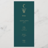 Pauw Groen Gouden Trouw Monogram Menu (Voorkant)