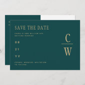 Pauw Groen Gouden Trouw SAVE THE DATE  (Voorkant / Achterkant)
