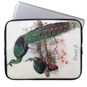 Pauw,groene pauw pavo muticus 1872 ... laptop sleeve