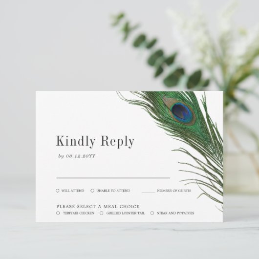 Pauw Houden Van | Huwelijksreactiekaart Maaltijdke RSVP Kaartje (Staand voorkant)