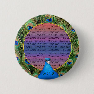 Pauw huwelijksfoto knop ronde button 5,7 cm