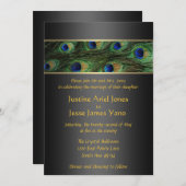 Pauw huwelijksuitnodiging kaart (Voorkant / Achterkant)