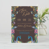 Pauw huwelijksuitnodiging  kaart (Staand voorkant)