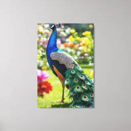 Pauw in Bloei Canvas Afdruk