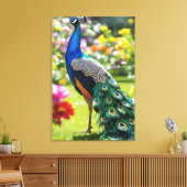 Pauw in Bloei Canvas Afdruk (Insitu (Woonkamer))