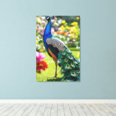 Pauw in Bloei Canvas Afdruk (Insitu (Houten vloer))