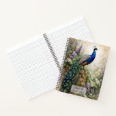 Pauw in bloementuin notitieboek (Binnen)