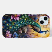 Pauw in bloemrijke landschap Case-Mate iPhone case (Achterkant (horizontaal))