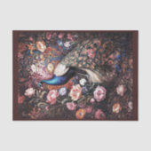 Pauw in de tuin bloemen in overvloed tissuepapier (Voorkant)