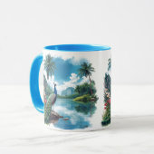  pauw in een tropisch paradijs mok (Voorkant links)