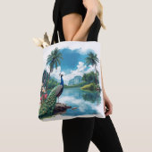  pauw in een tropisch paradijs tote bag (Dichtbij)