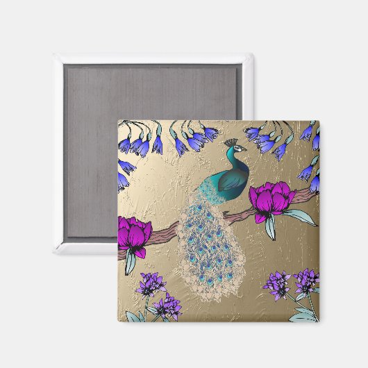 pauw in goud magneet (Voorkant / Achterkant)