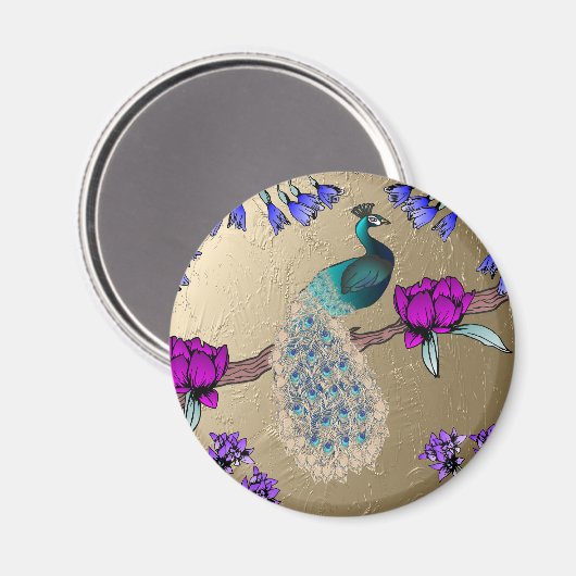 pauw in goud magneet (Voorkant / Achterkant)