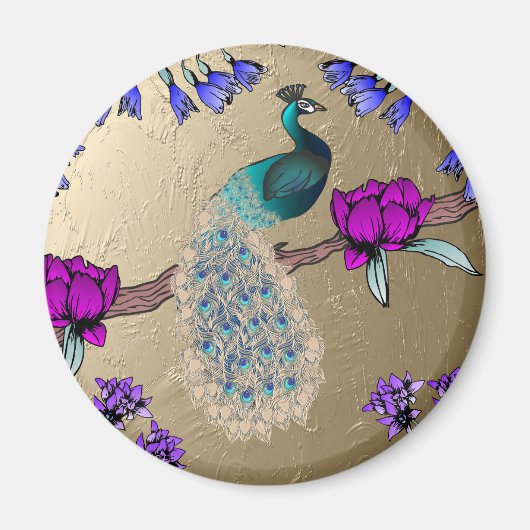 pauw in goud magneet (Voorkant)