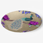 pauw in goud papieren bordje (Gekanteld)