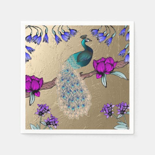 pauw in goud servet (Voorkant)