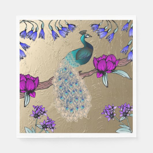 pauw in goud servet (Voorkant)